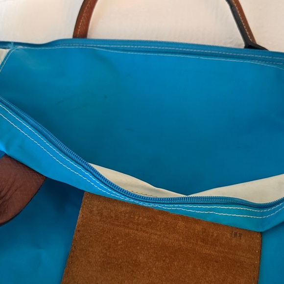 Worn Longchamp Le pliage “shopping “ tote MADE IN FRANCE. Vintage Fabric is worn - Picture 10 of 13